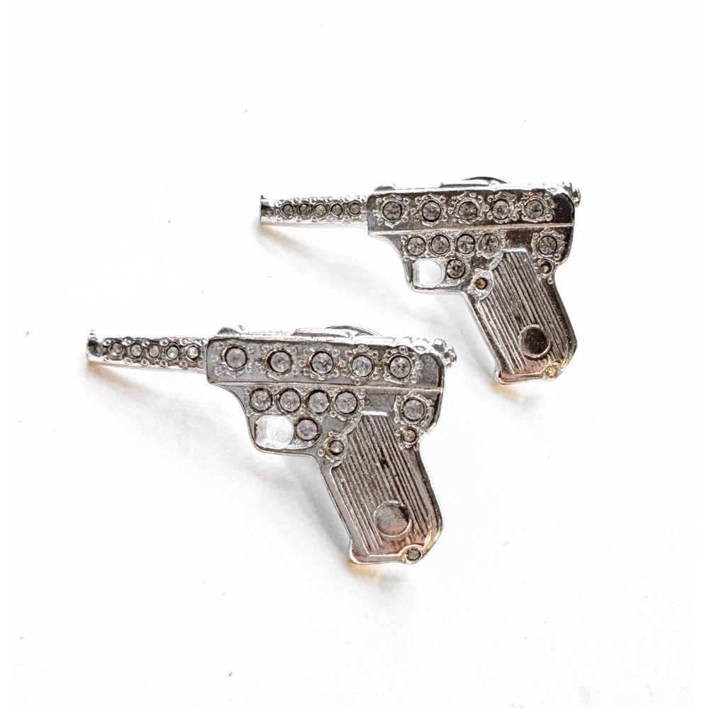 Vintage Yves Saint Laurent YSL Pistols Brooch / Pins Pair Rare